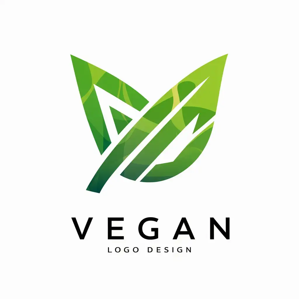 Colorful Vegan Logo Design with Leaves and PlantBased Foods