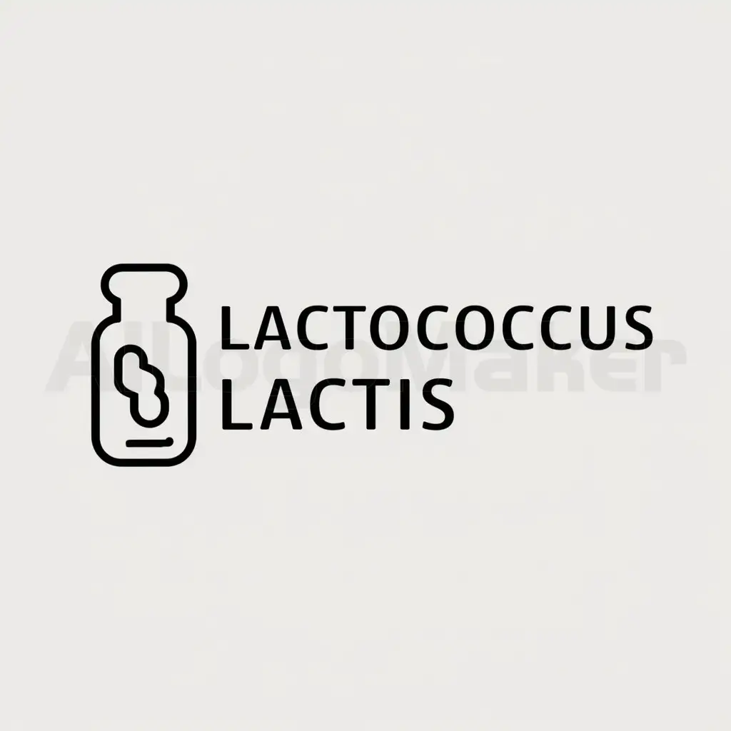a logo design,with the text "Lactococcus lactis", main symbol:lactic acid bacteria serum,Moderate,clear background