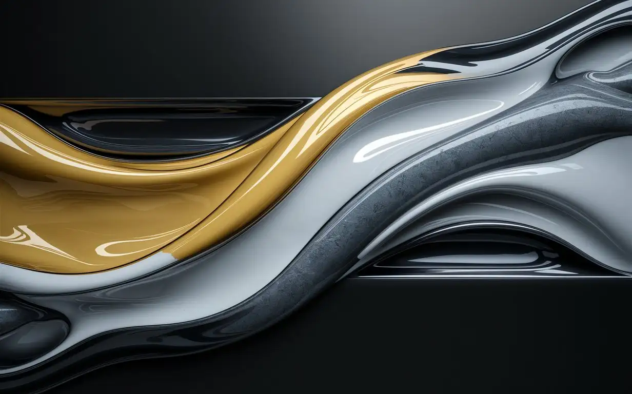 Abstract-Yellow-White-and-Grey-Liquid-Metal-on-Black-Background