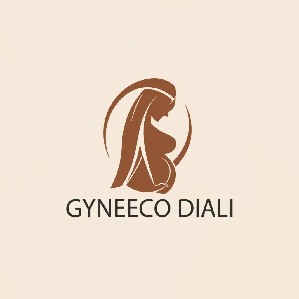 a logo design,with the text "gyneco diali", main symbol:Beautiful Pregnant woman,Moderate,be used in 0 industry,clear background