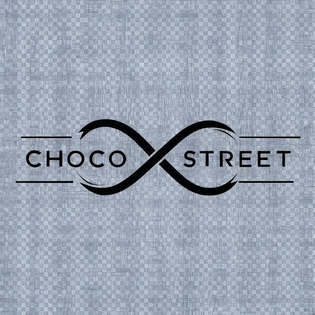 a logo design,with the text "Choco Street", main symbol:Infinity, Chocolate Street,Minimalistic,be used in baker industry,clear background