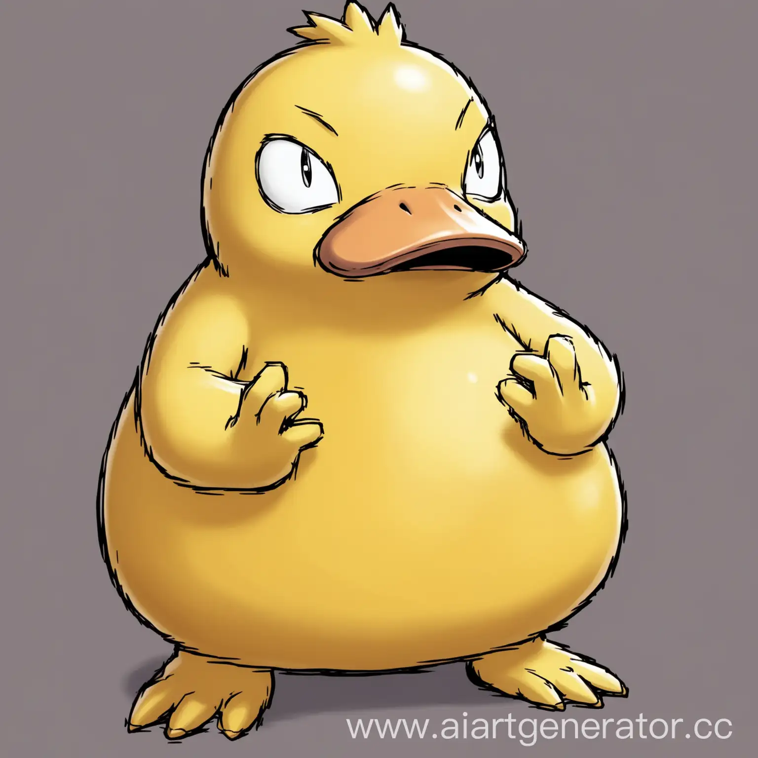 Mischievous-Pokemon-Psyduck-with-Sly-Expression-and-Rubbing-Hands
