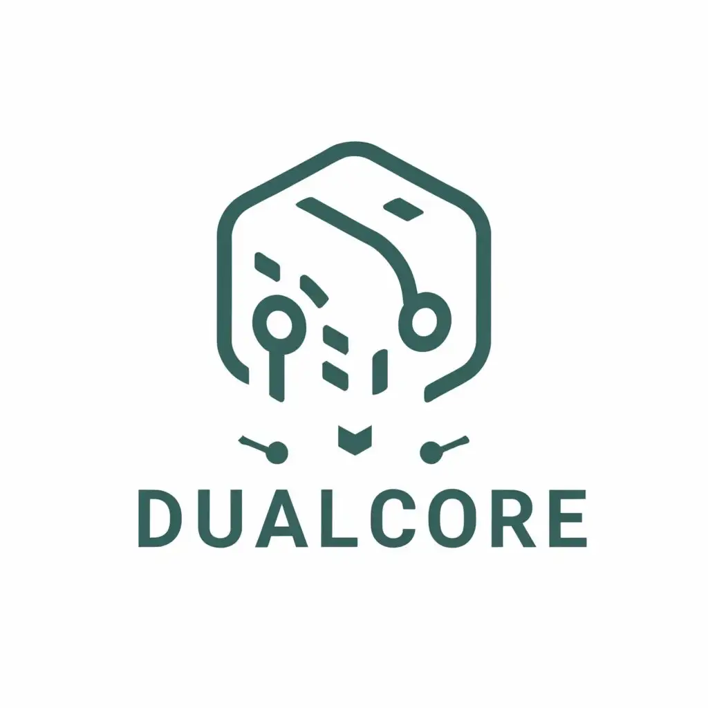 a logo design,with the text "Dualcore", main symbol:core,Moderate,be used in Retail industry,clear background