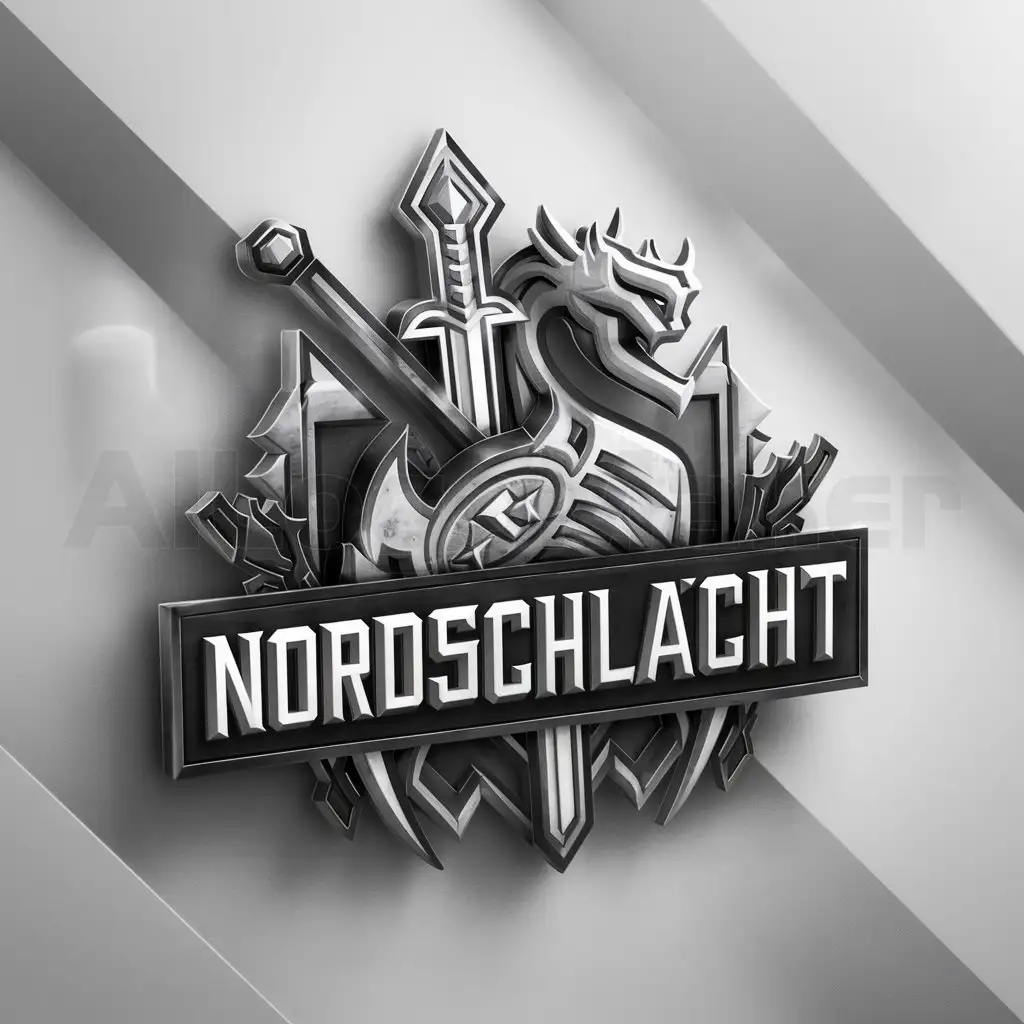 a logo design,with the text 'Nordschlacht', main symbol:World of Warcraft, WoW, Warcraft, War,Moderate,be used in Events industry,clear background