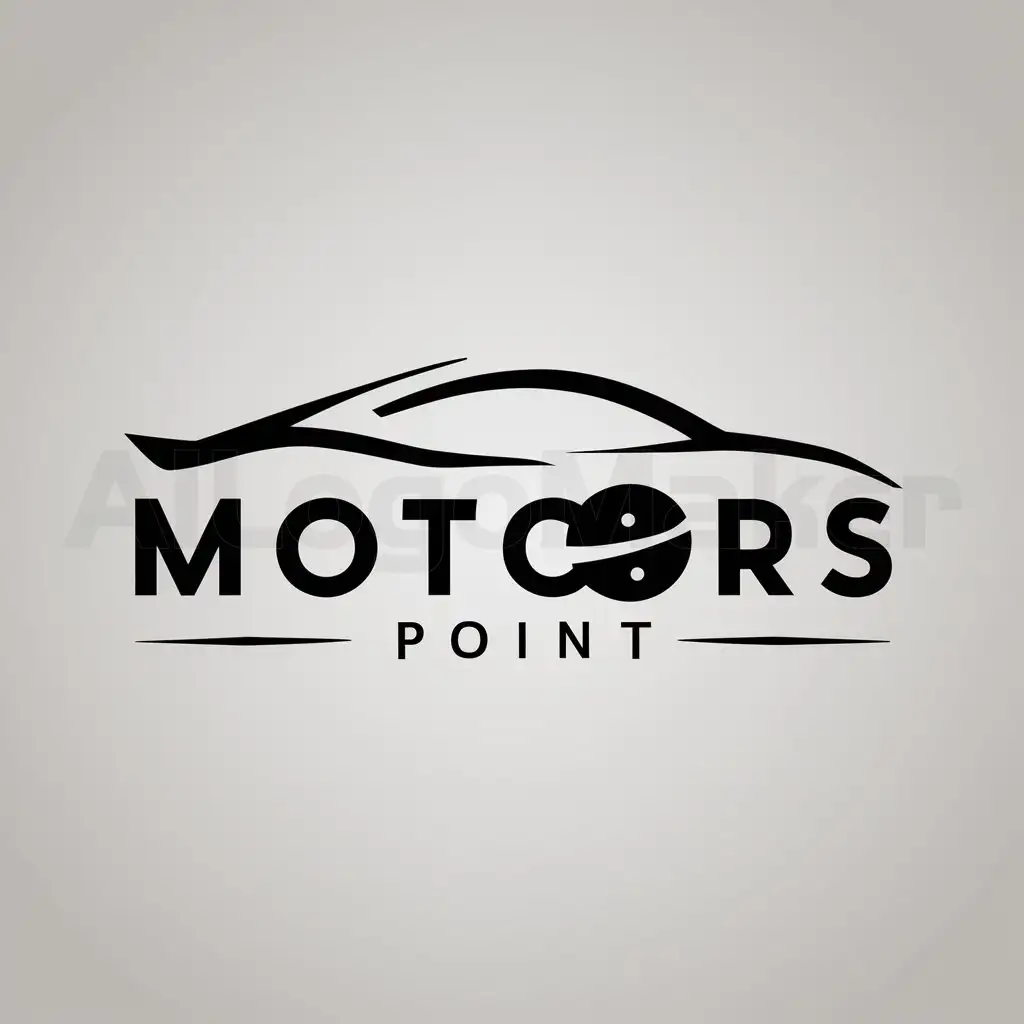 LOGO-Design-For-Motors-Point-Bold-Car-Symbol-on-Clean-Background