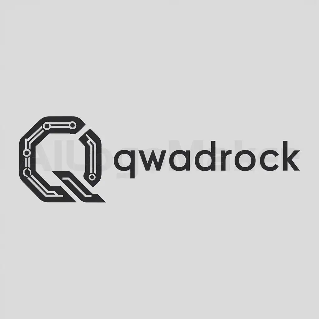 a logo design,with the text "QWADROCK", main symbol:Q,Moderate,be used in Games industry,clear background