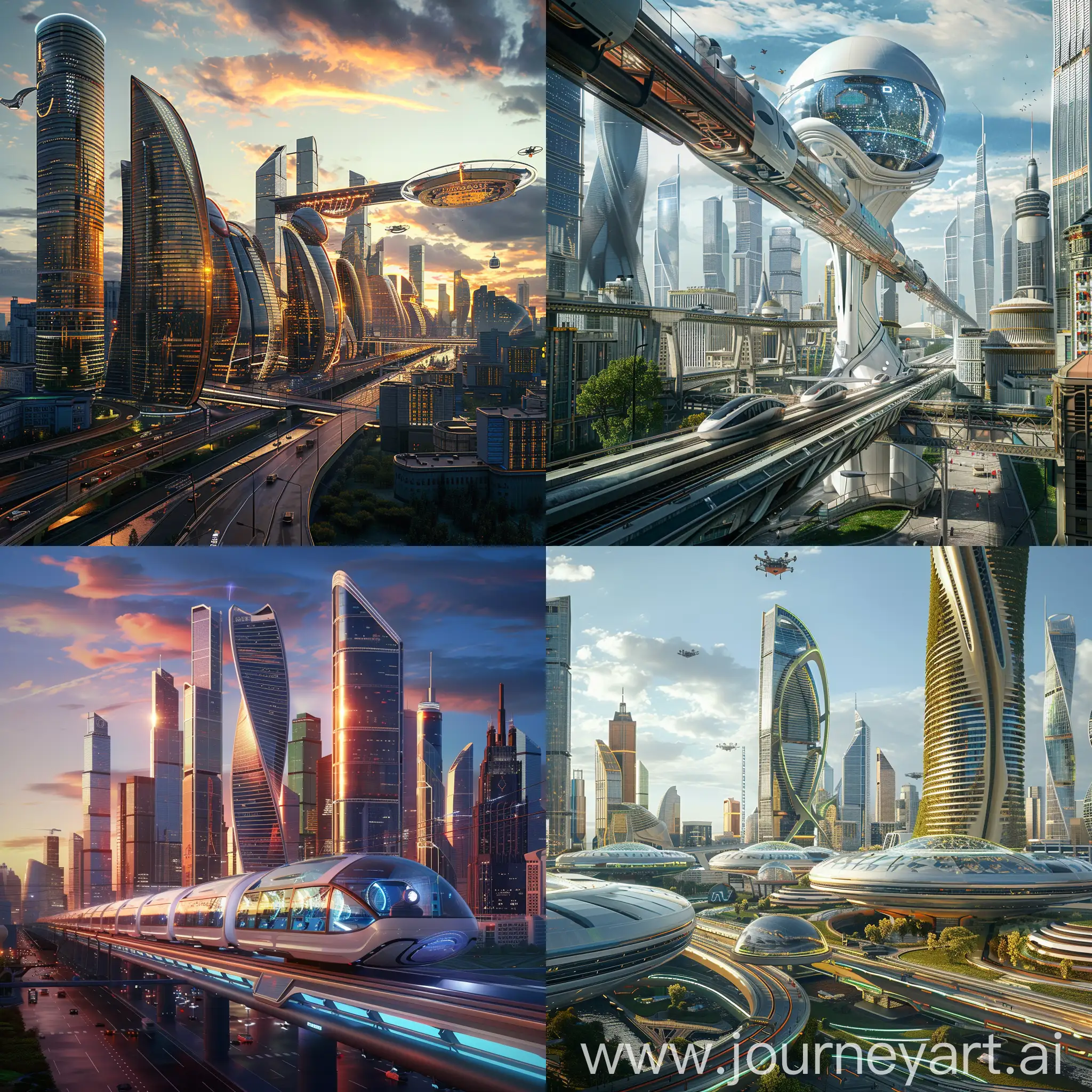 Sci-Fi Moscow, Quantum Metro System, AI-Guided Traffic Drones, Atmospheric Purifiers, Energy-Dome Shields, Robotic Maintenance Swarms, Subterranean Hyperloops, Vertical Farms, Smart Buildings, Neural Interface Hubs, Thermal Energy Storage, Dynamic Skyscrapers, Holographic Billboards, Drone Ports, Solar Glass Pavements, Magnetic Levitation Tracks, Light Harvesting Network, Climate Control Spires, Eco-Bridges, Augmented Reality Zones, Space Elevator, In Unreal Engine 5 Style --stylize 1000
