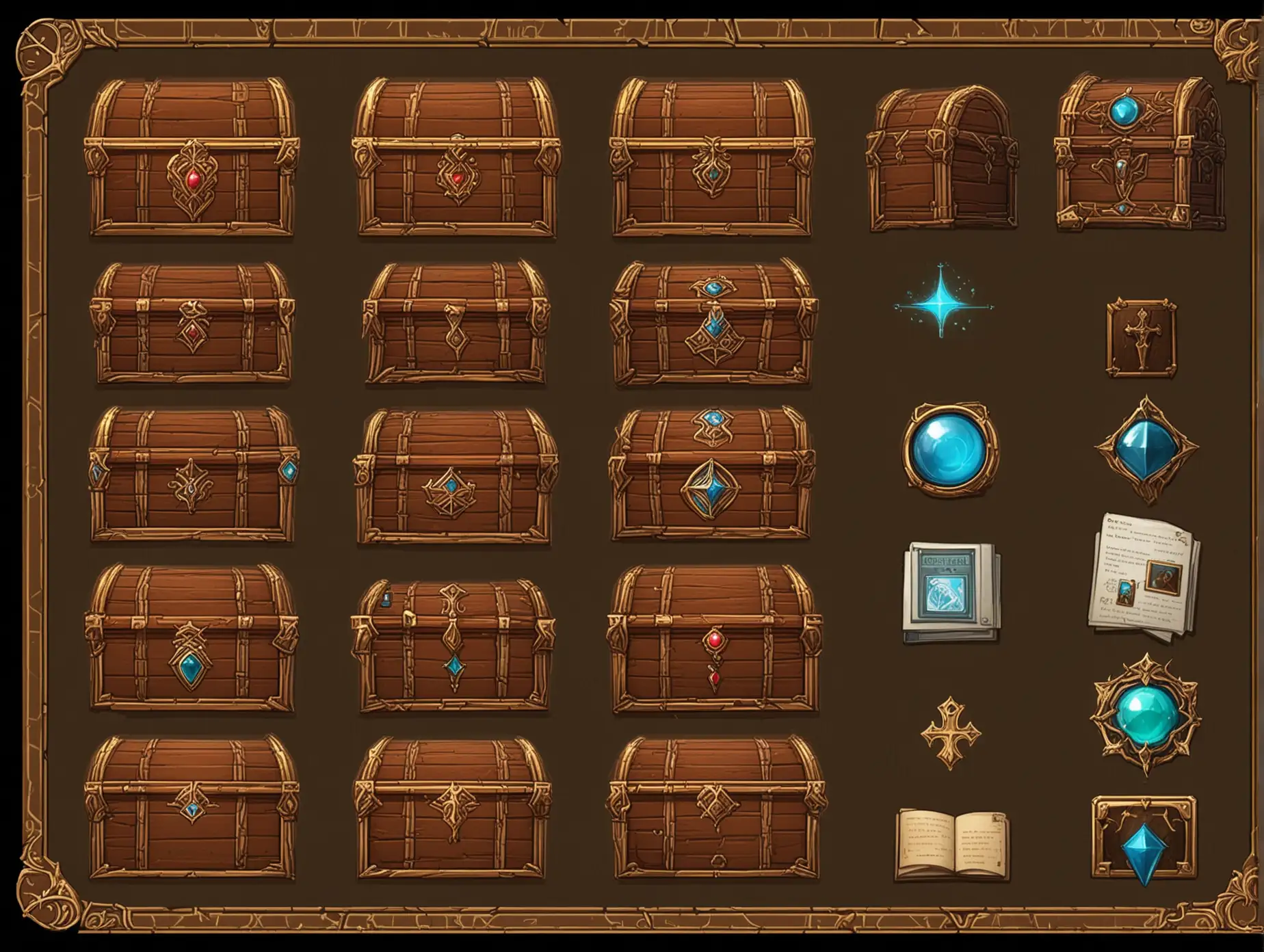 Fantasy-Novella-Interface-with-Magical-Chest-Icons