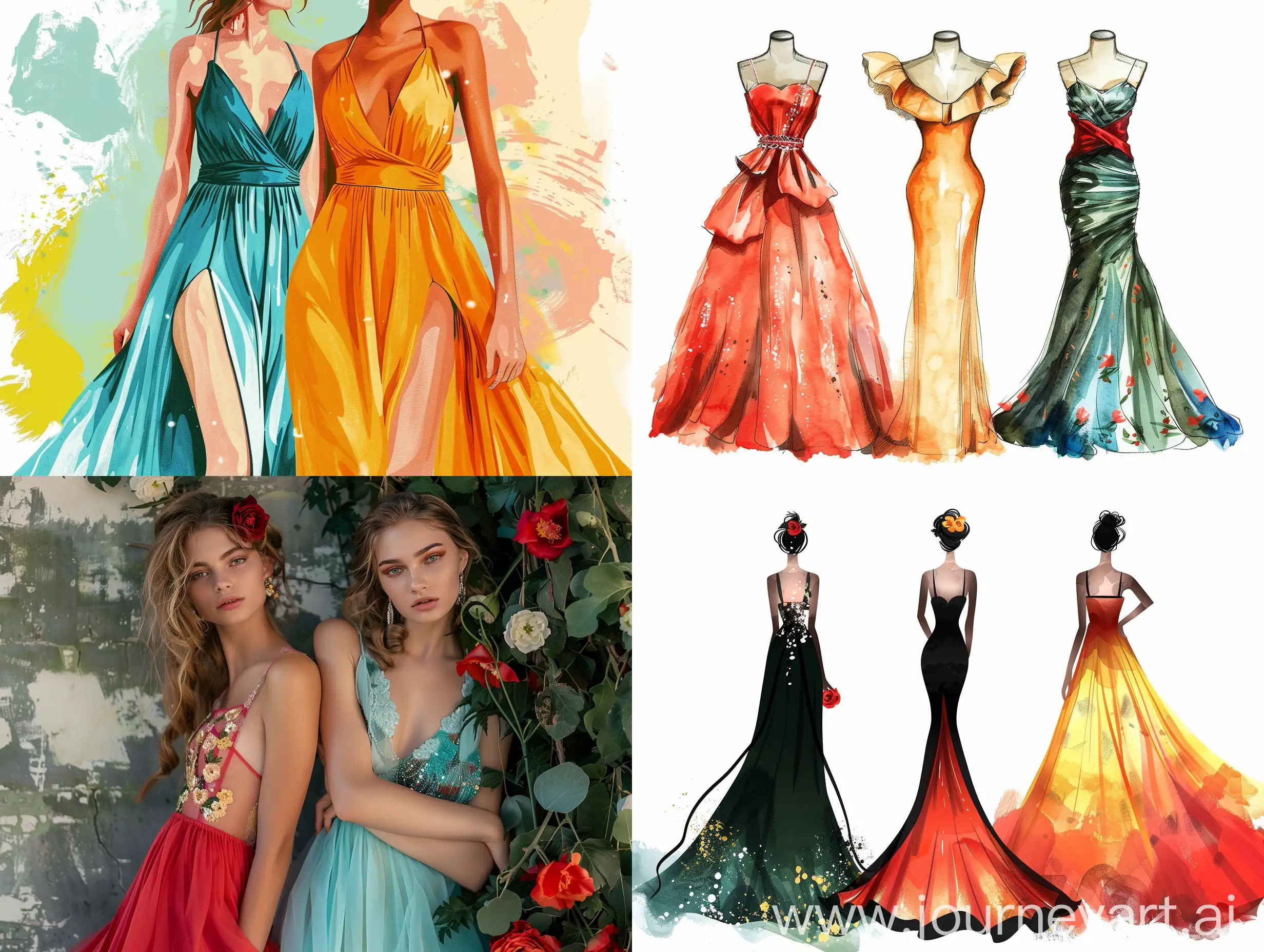 image for an advertising banner theme summer and evening dresses