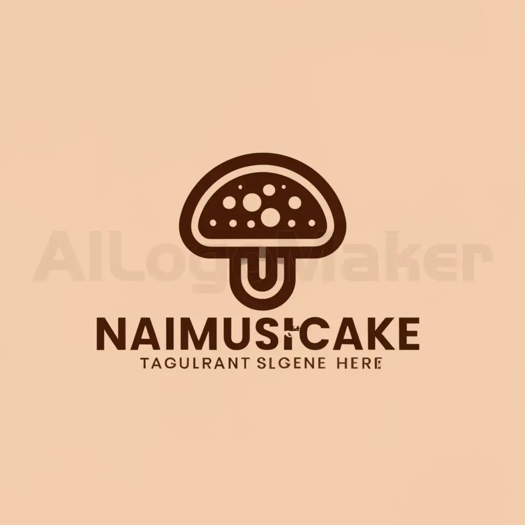 a logo design,with the text "NaiMushCake", main symbol:Mushroom Cake,Minimalistic,be used in Restaurant industry,clear background