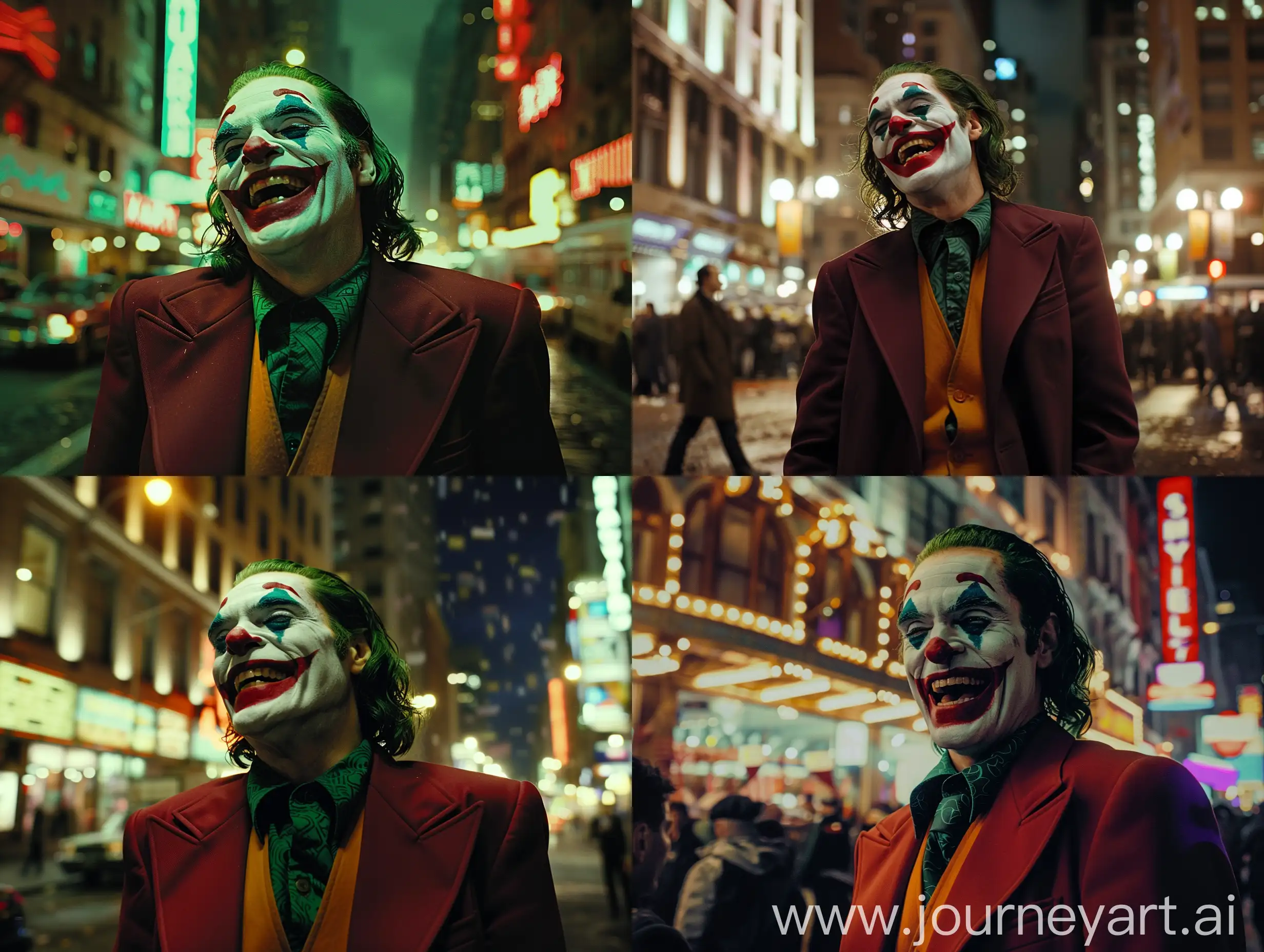 Vintage-Joker-Laughing-in-Night-Street-1950s-Color-Scene