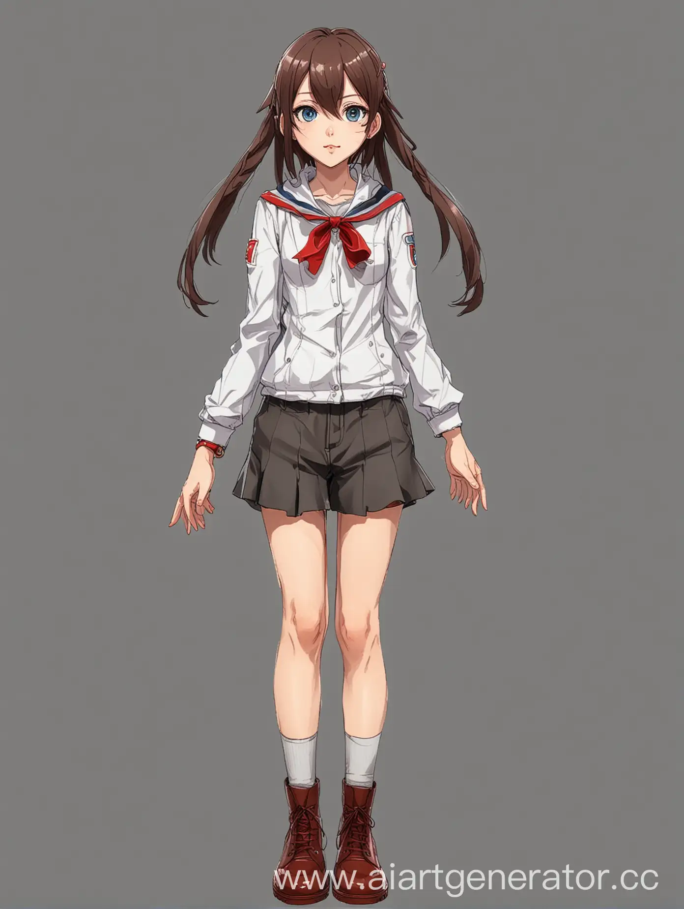 
Anime character game 2d drawing girl full height