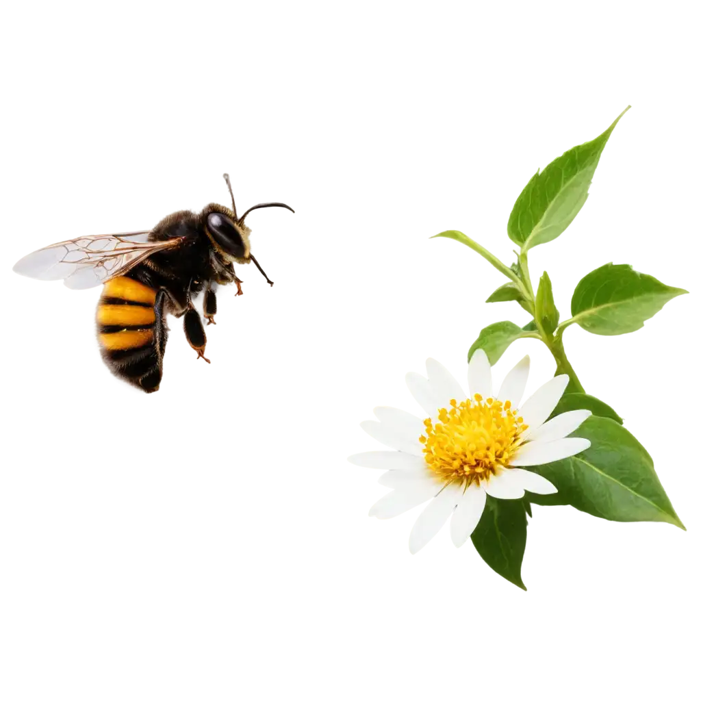 Blume mit Biene und Honig