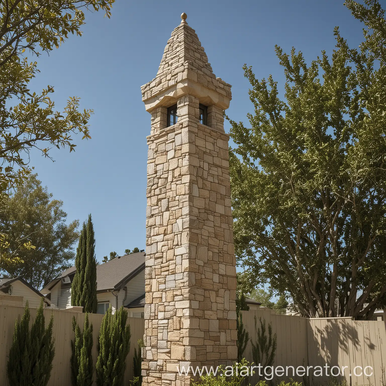 High-Stone-Minaret-on-Suburban-Property