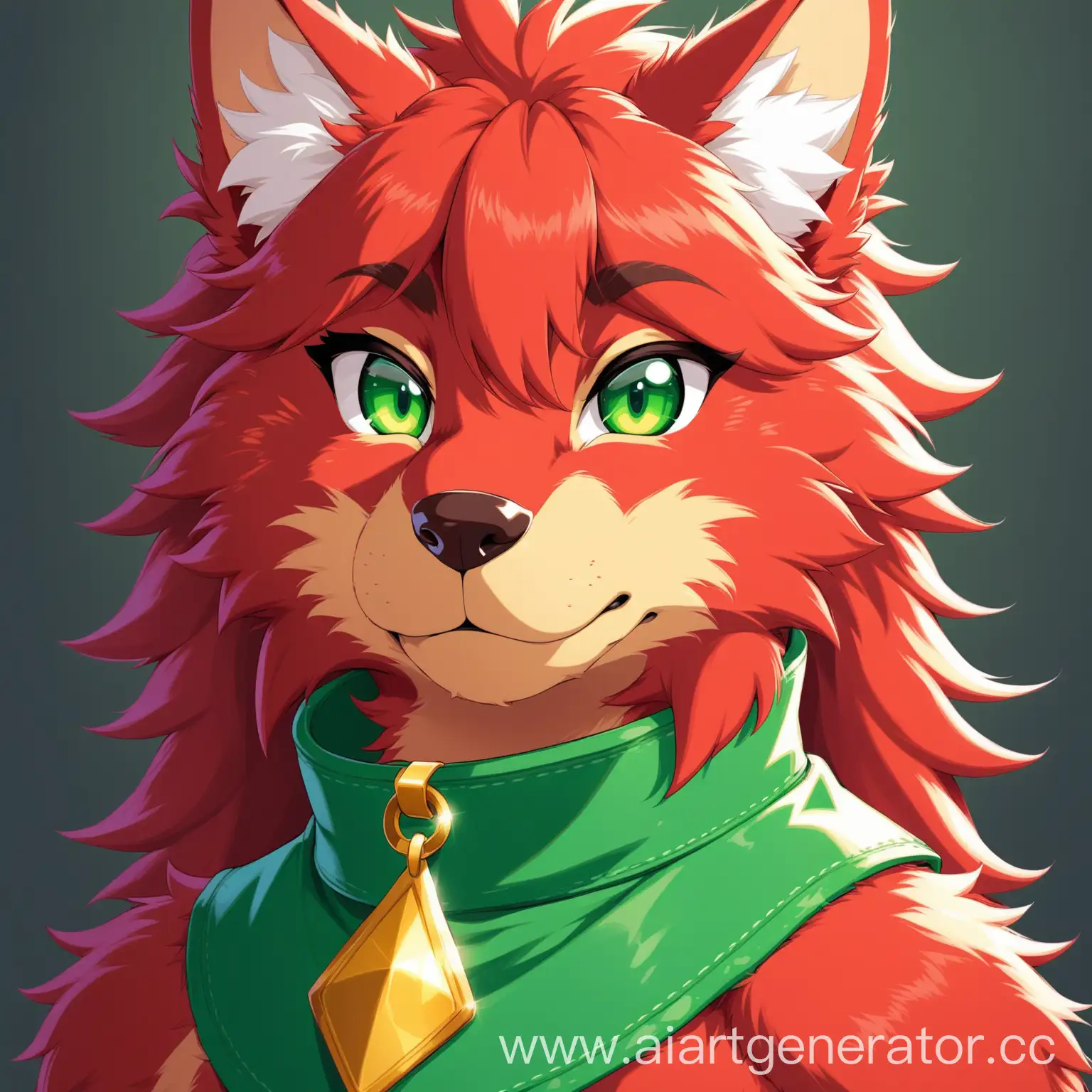 Furry-Red-Cat-with-Green-Eyes-and-Collar