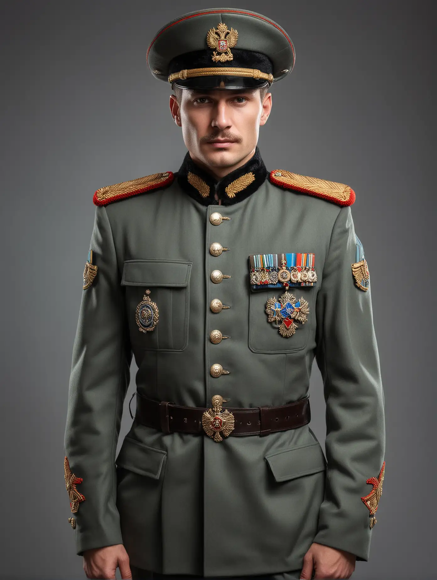 Detailed-Russian-Officer-Poses-in-Full-Uniform