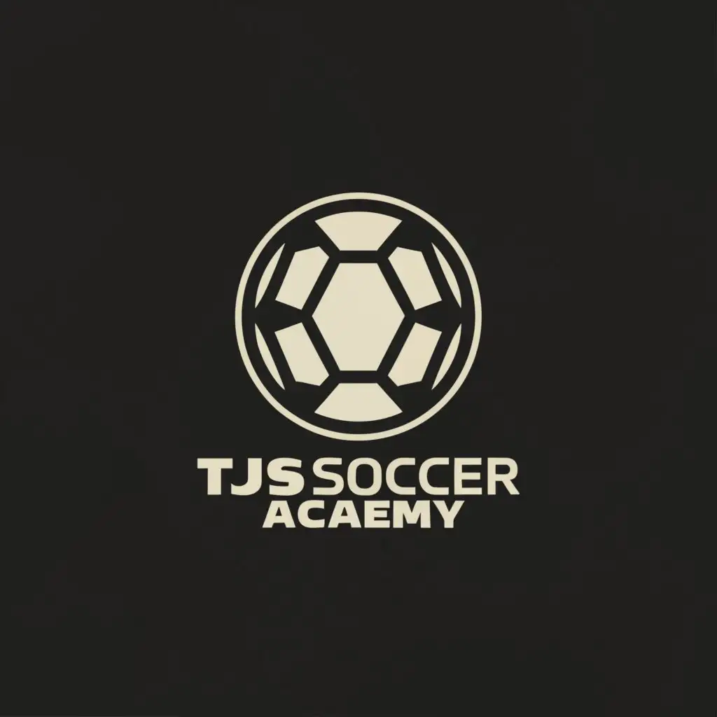 a logo design,with the text "TJS soccer academy", main symbol:soccer ball,Moderate,be used in Sports Fitness industry,clear background