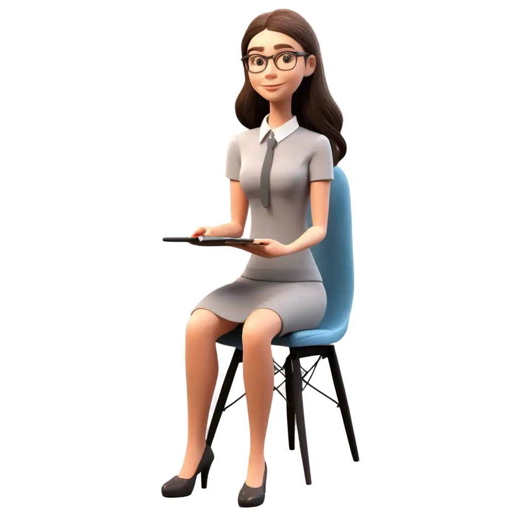 Teen-Chairwoman-Cartoon-3D-PNG-Creative-Illustration-for-Modern-Leadership-Concepts
