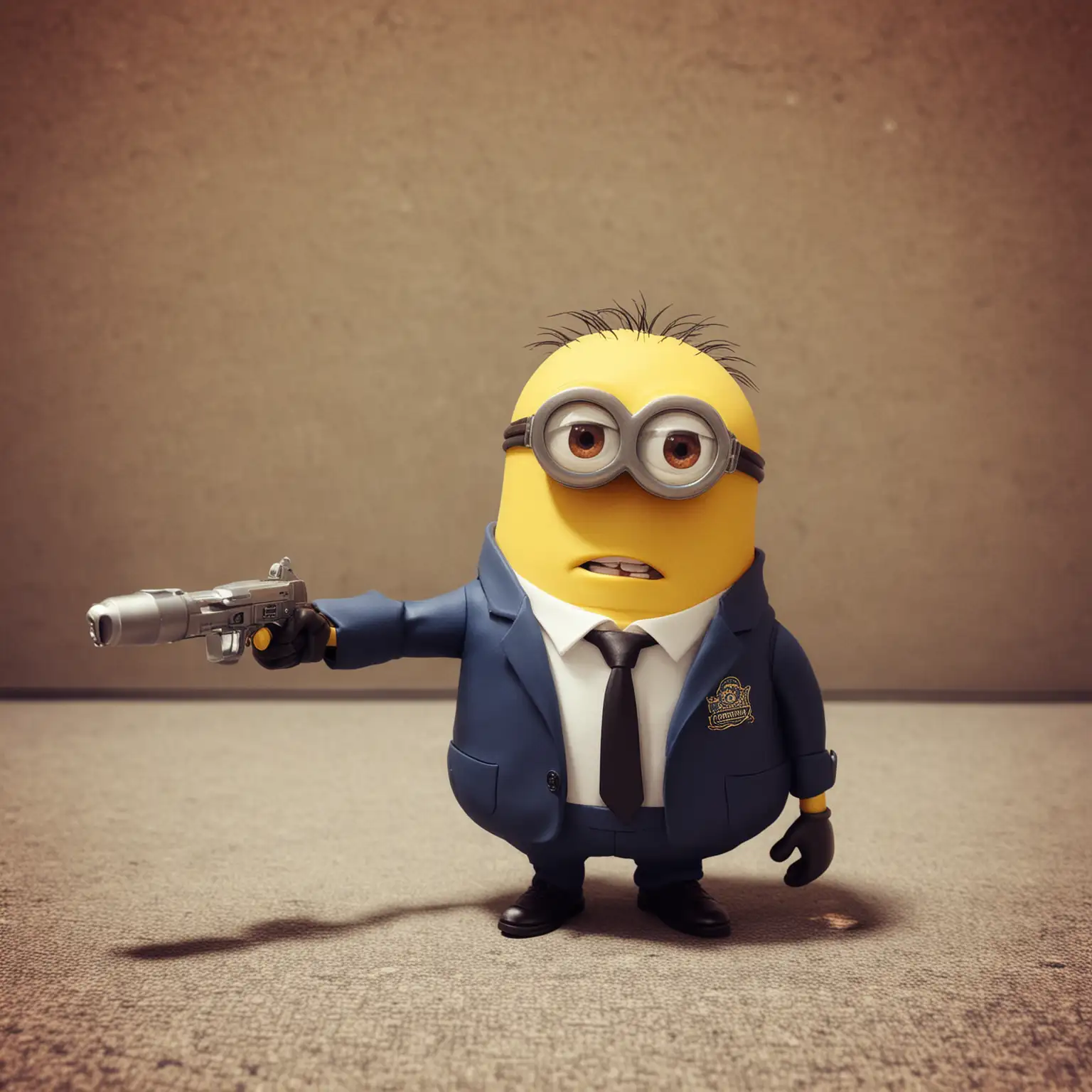 Mischievous Minion Kevin Engages in a Skirmish with FBI Agent