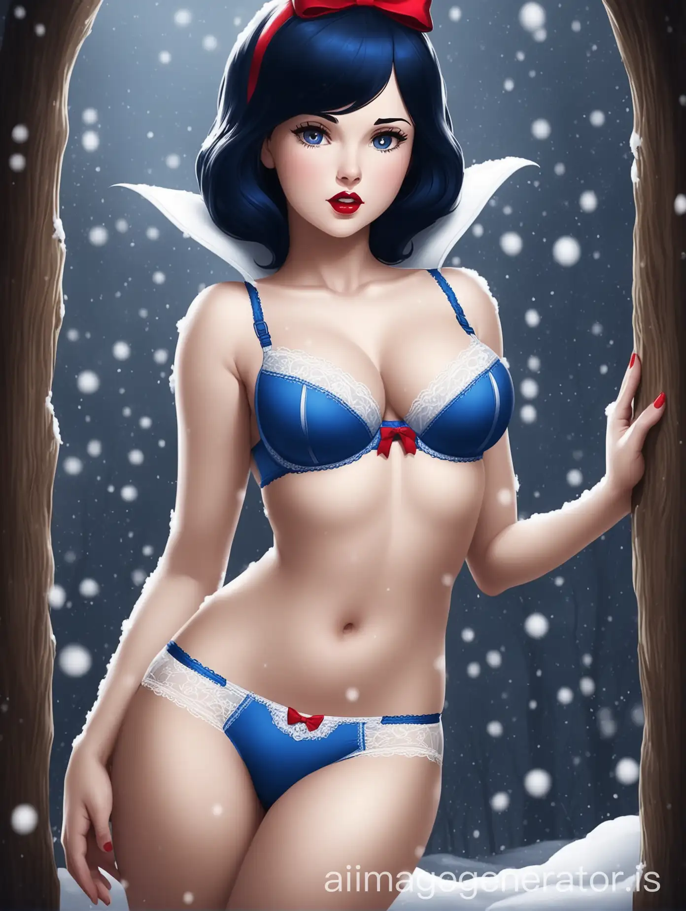 Snow white in sexy bra and panties