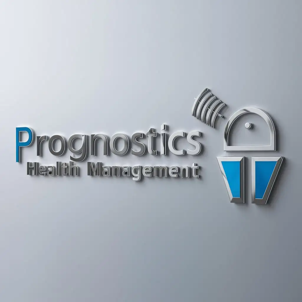 a logo design,with the text "prognostics health management", main symbol:robot,Moderate,be used in Technology industry,clear background