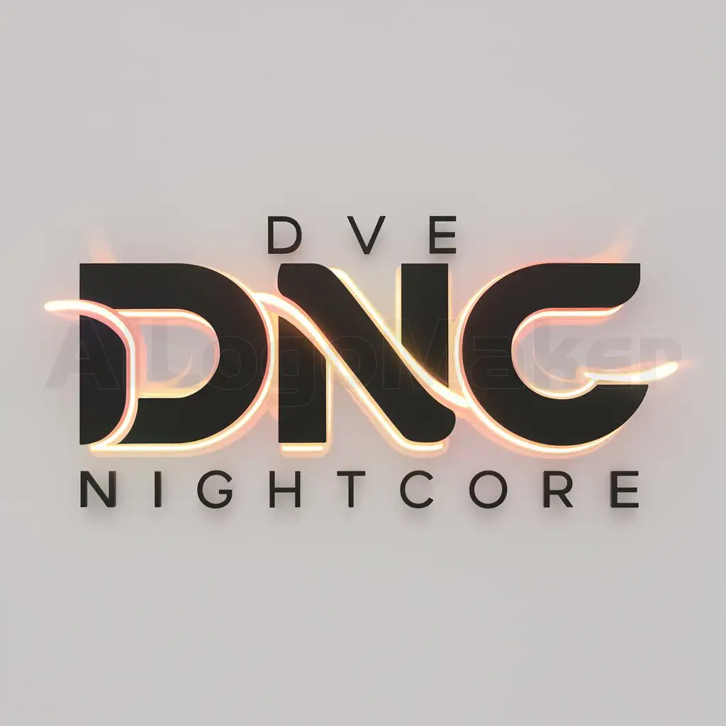a logo design,with the text "Deve nightcore", main symbol:DNC,Moderate,clear background