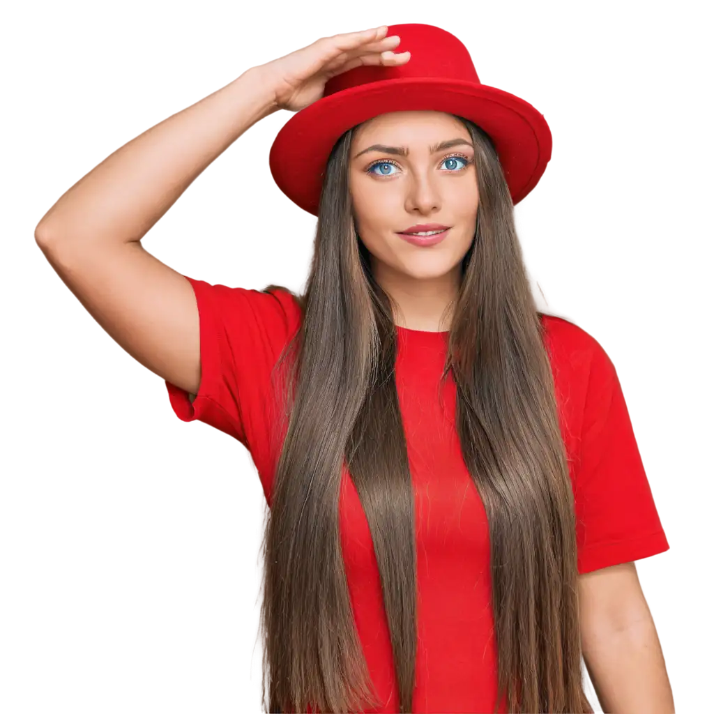 Stunning-PNG-Image-of-a-Girl-with-Blue-Eyes-and-a-Red-Hat-Captivating-Artistry-in-High-Quality
