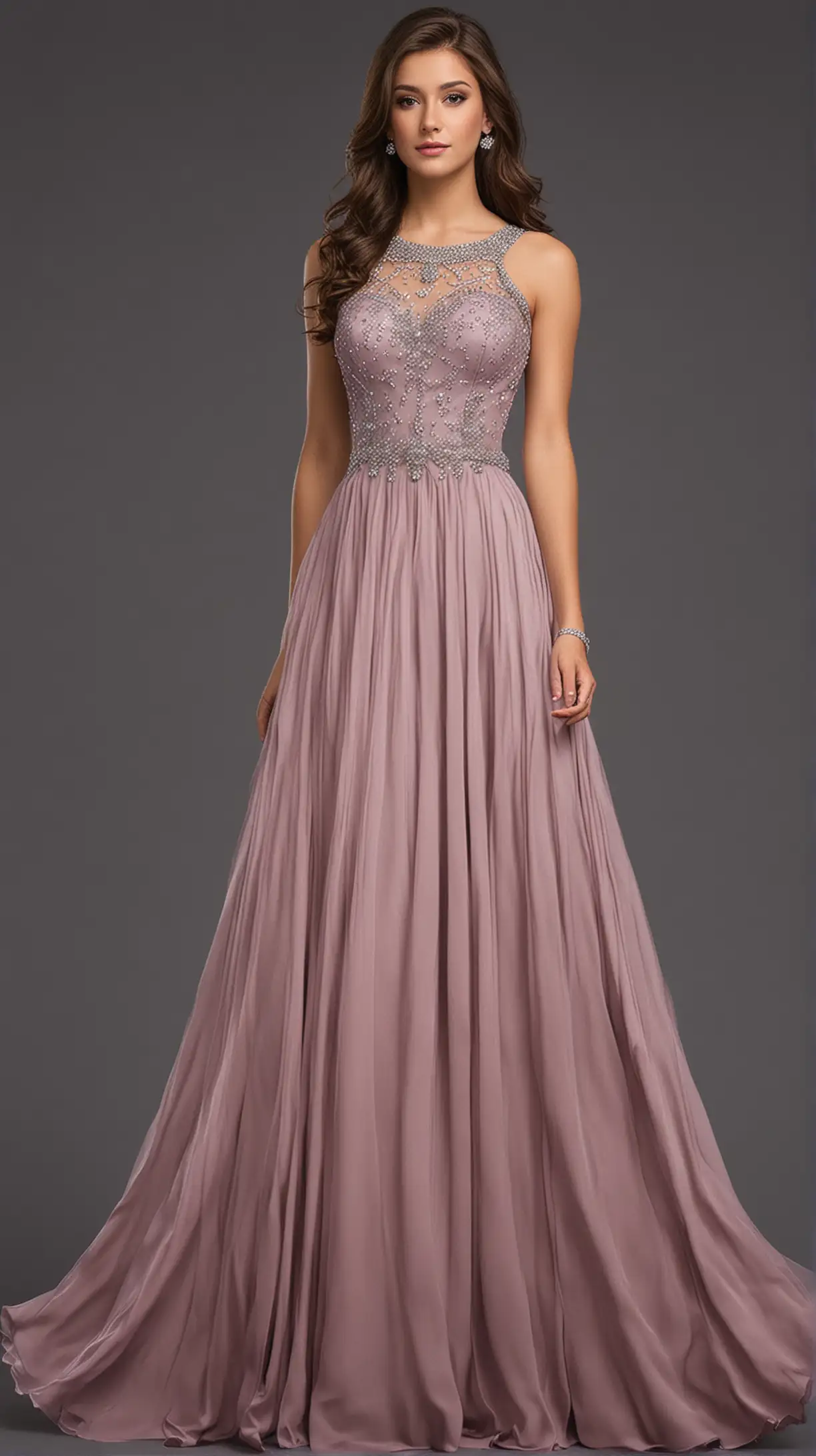 Elegant Dark Prom Dress with Stunning Jewelry for Girls