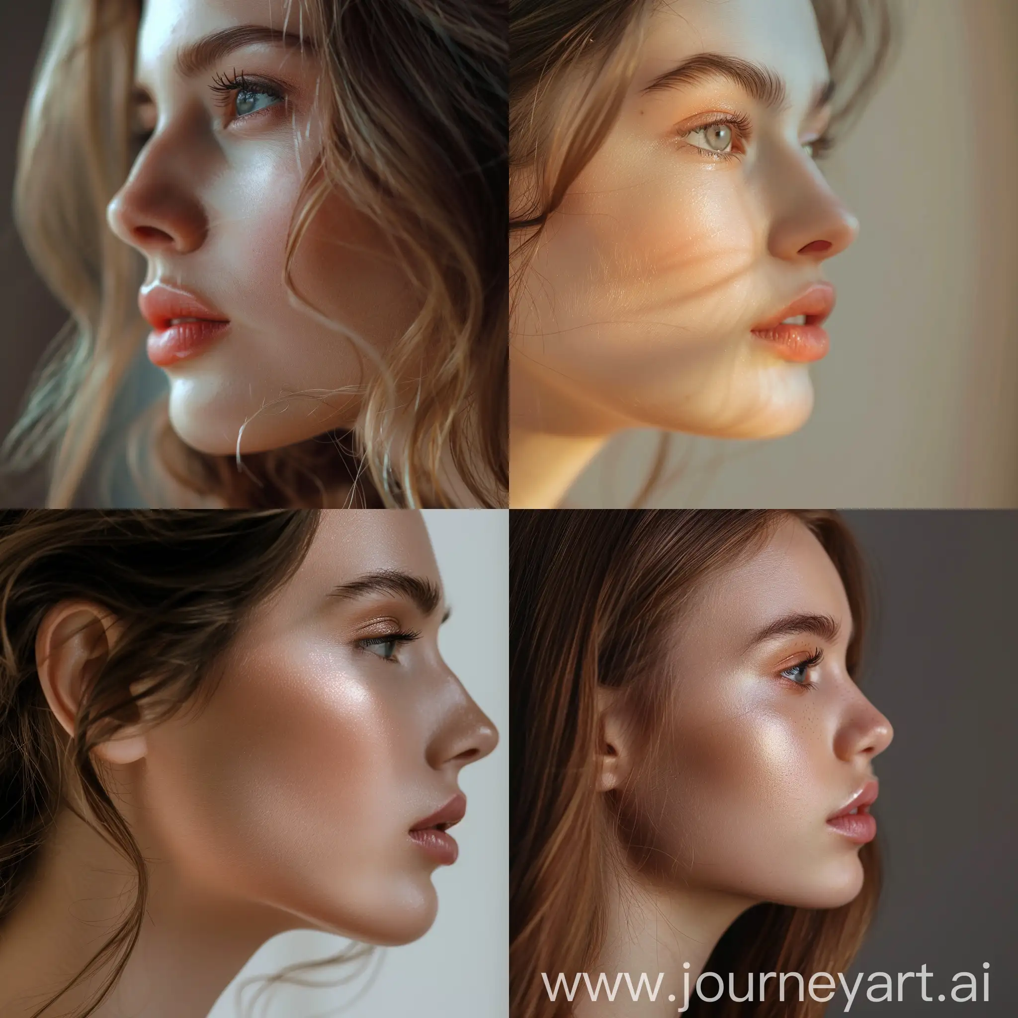 Beautiful-Girl-in-Profile-with-Natural-Makeup-CloseUp-Portrait