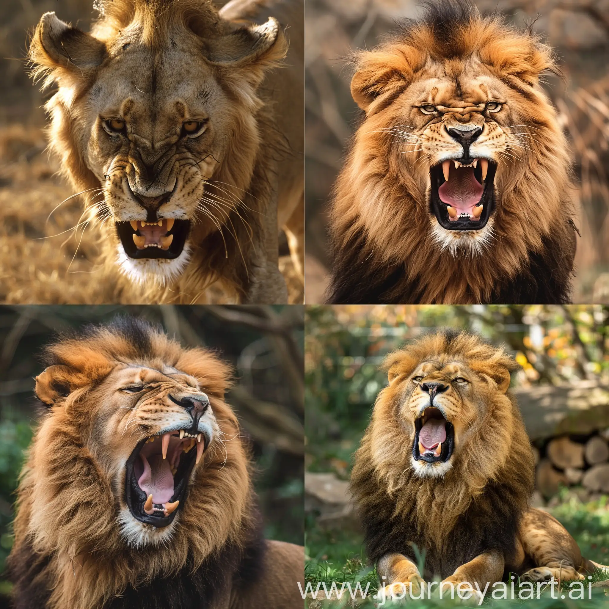 Fierce-African-Lion-with-Maned-Mane-in-a-Grassy-Savanna