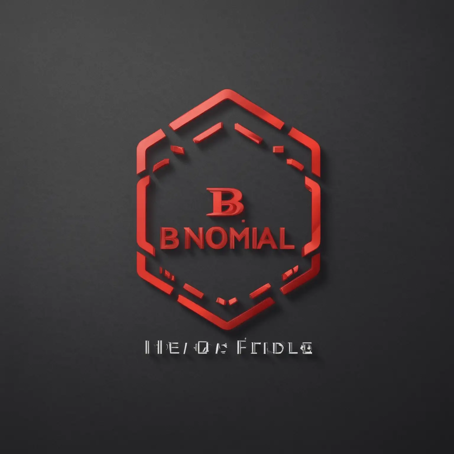 Binomial Hedge Fund Logo Red Tech Innovation with Smart AI Strength