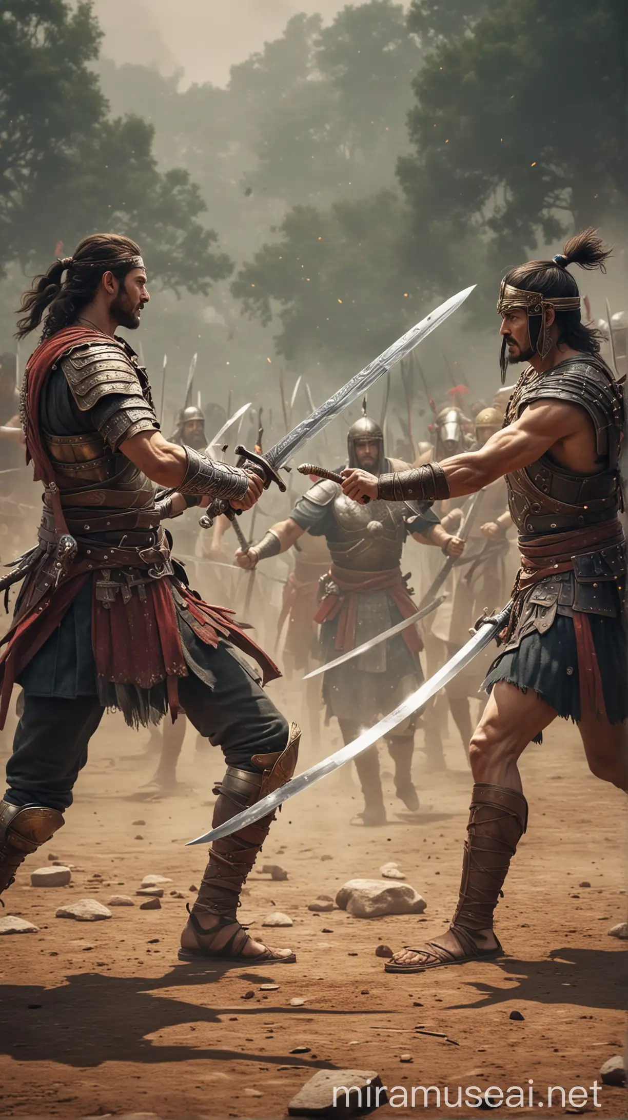 sword fight war  in ancient world 