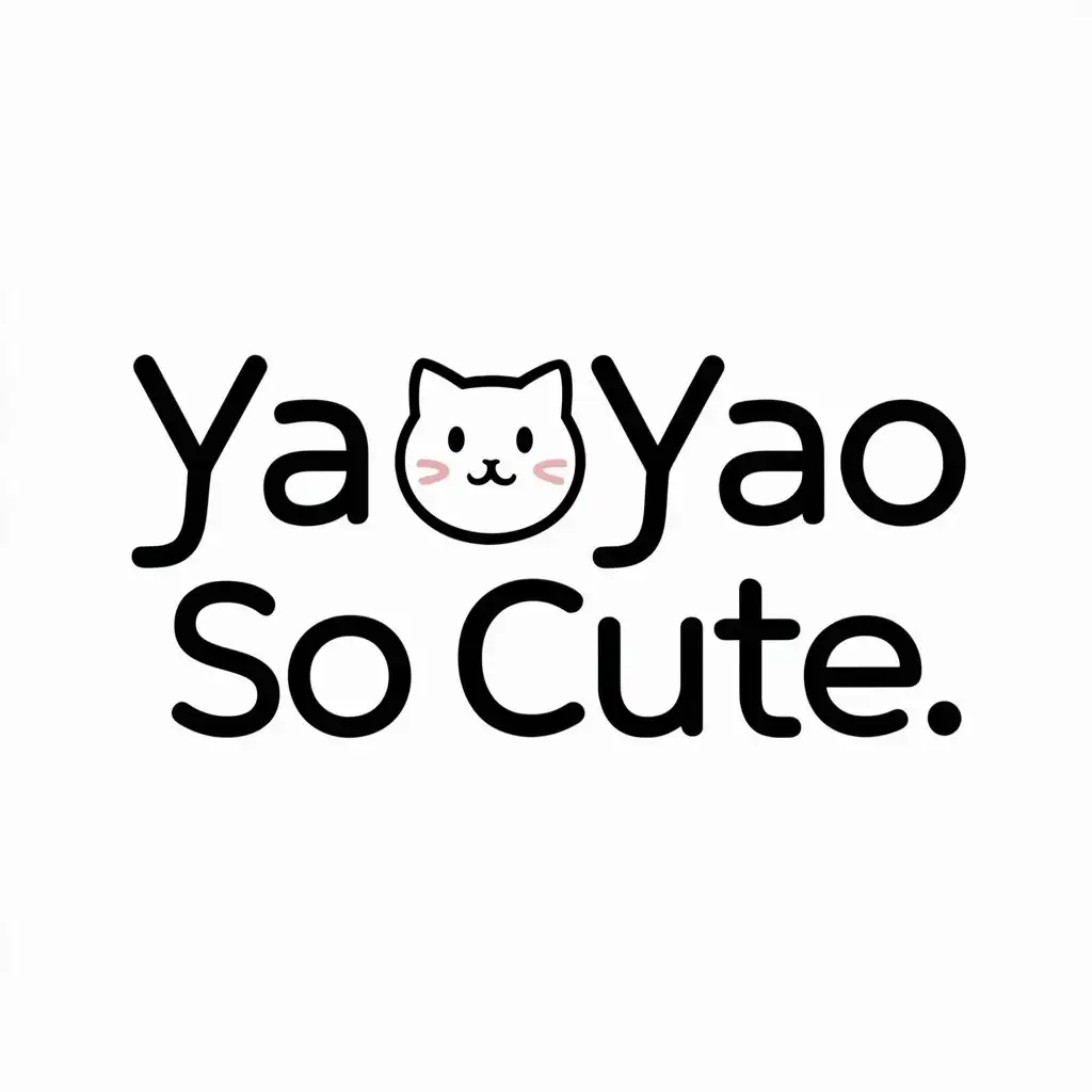 a logo design,with the text "Yaoyao so cute", main symbol:🐈,Moderate,clear background