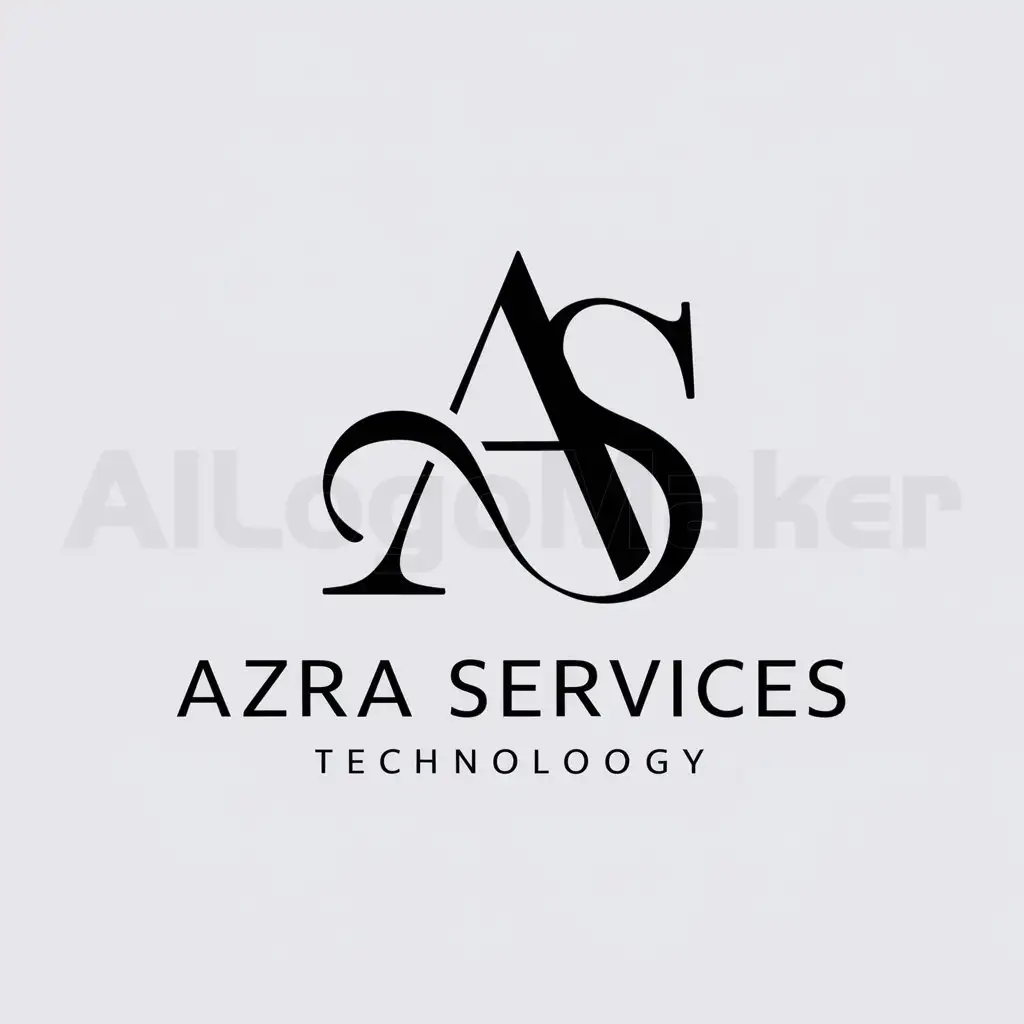 LOGO-Design-for-Azra-Services-Monogram-with-Modern-Tech-Influence-on-Clear-Background