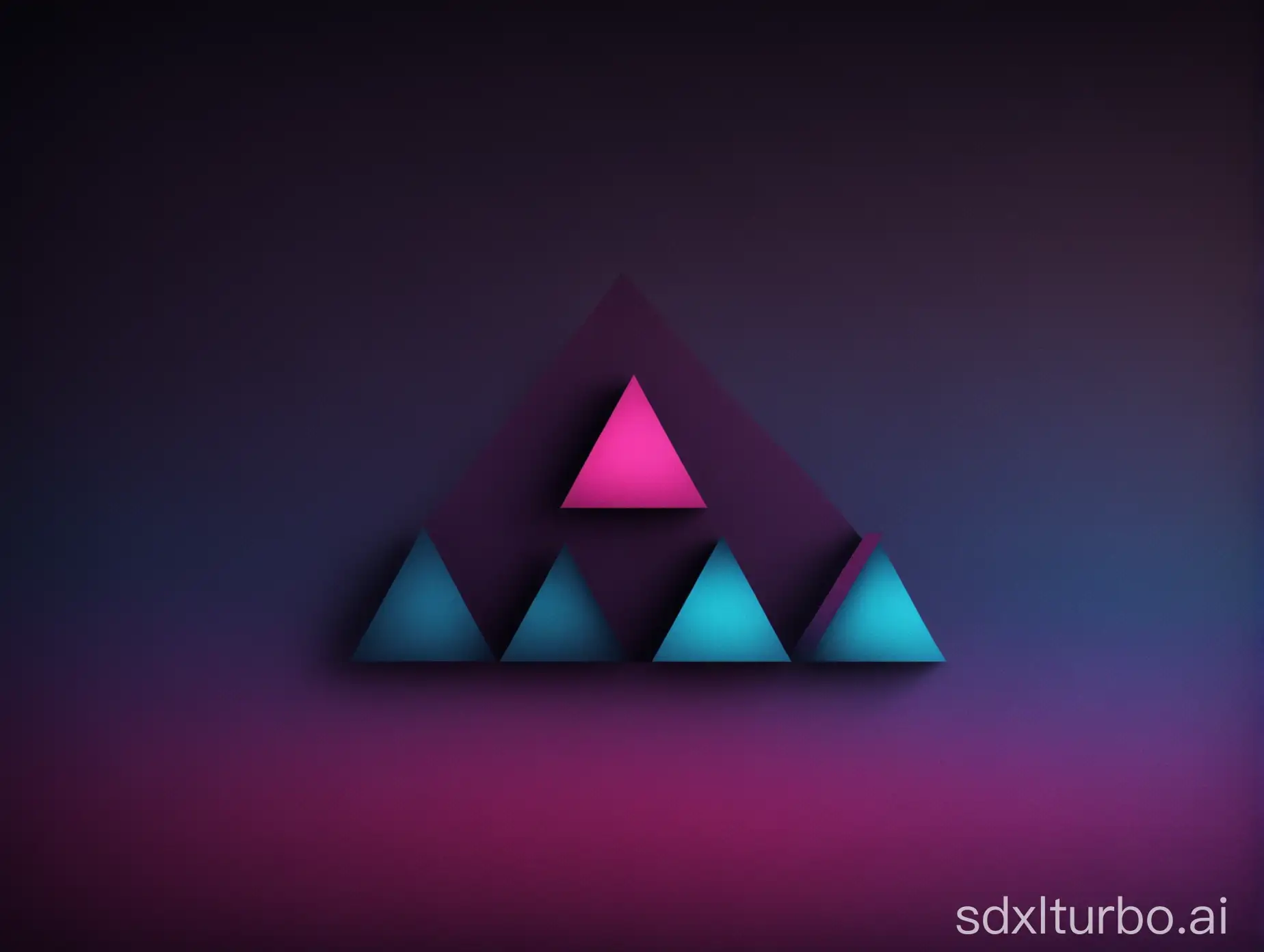 triangles, geometry, dark logo, light, minimalism, background, blue, magenta, shadows, transitions, ultra-wide, pattern
