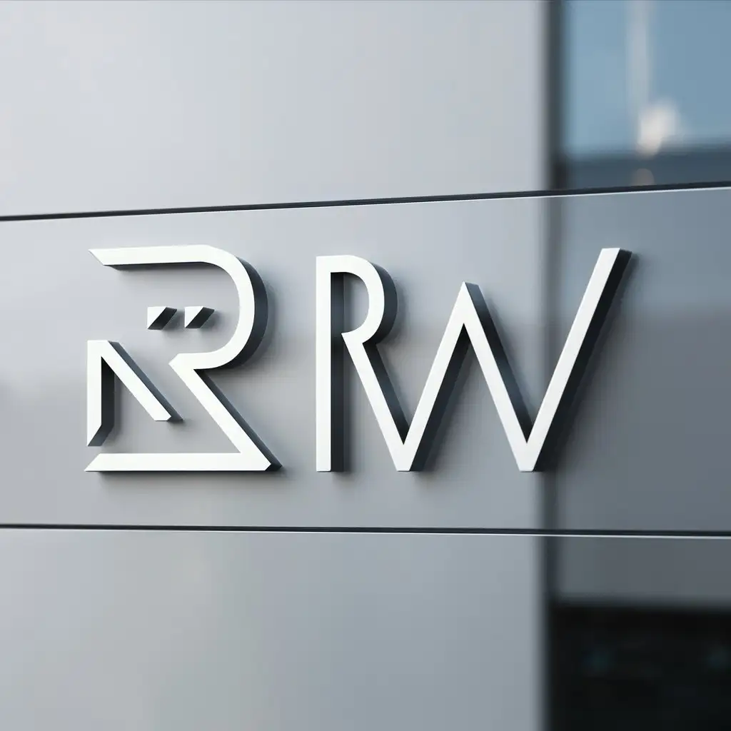 a logo design,with the text "RW", main symbol:R,Moderate,clear background