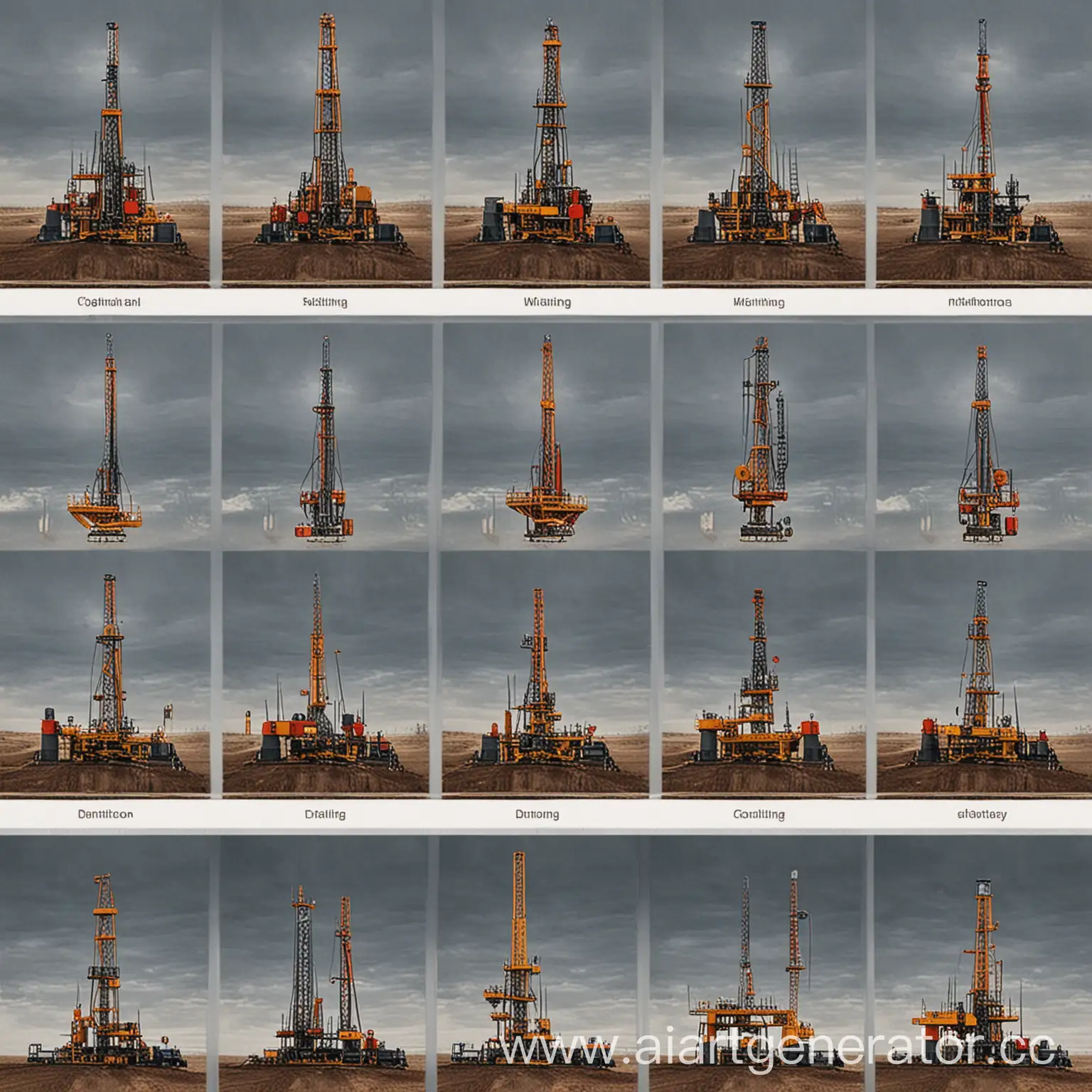Generate 10 images on the theme of "drilling methods"