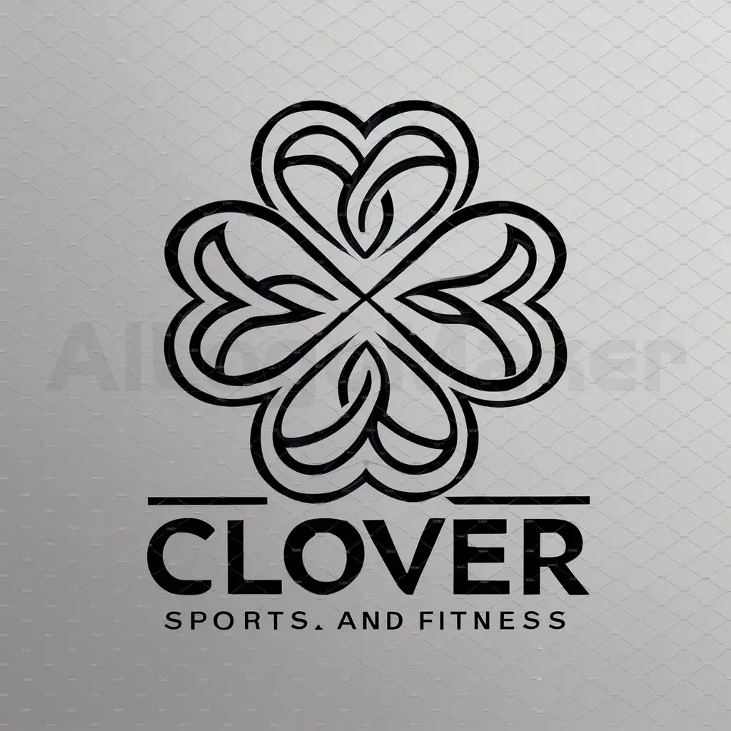 LOGO-Design-For-Clover-Four-Leaf-Clover-Symbol-for-Sports-Fitness-Industry