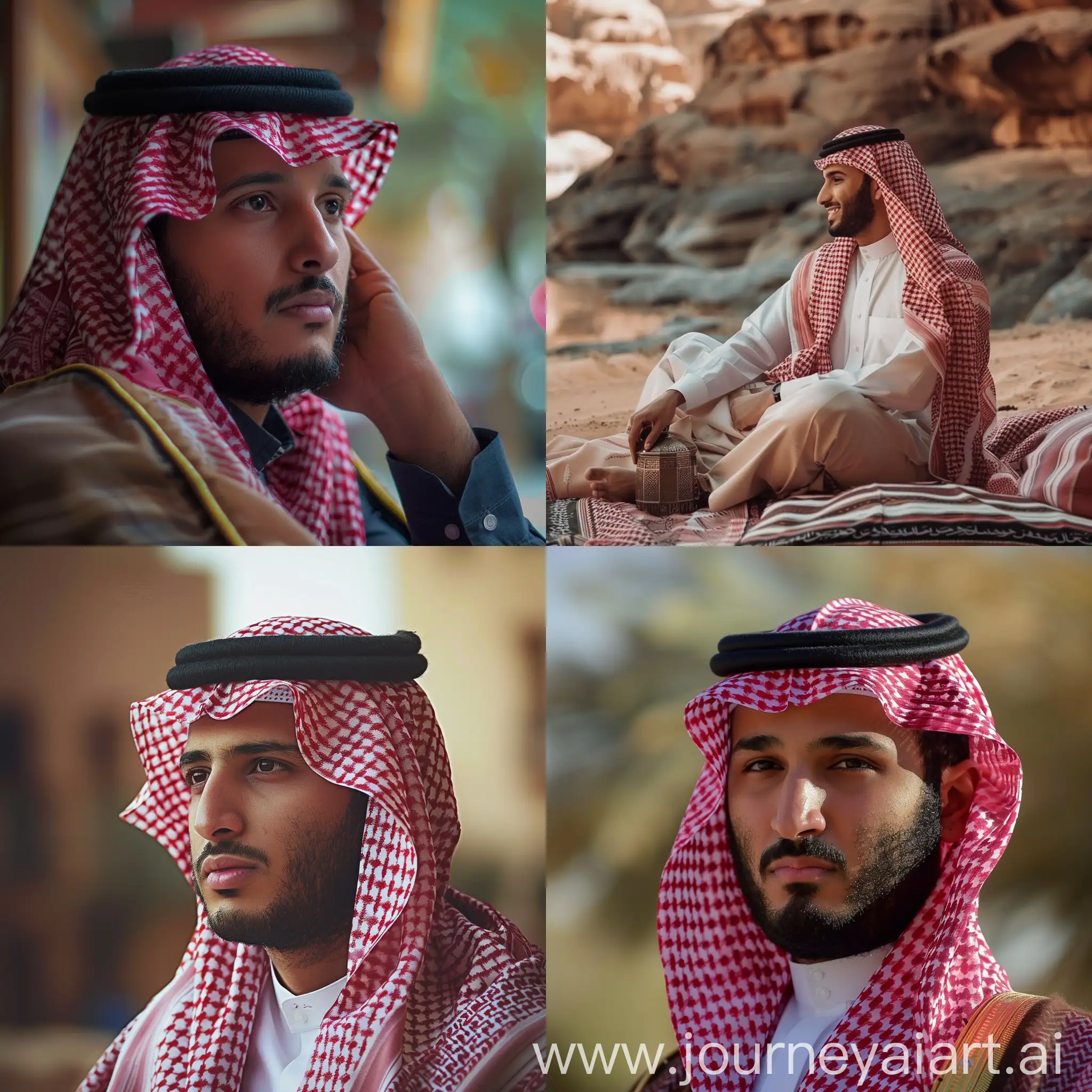 رجل سعودي ينتظر حبيبته