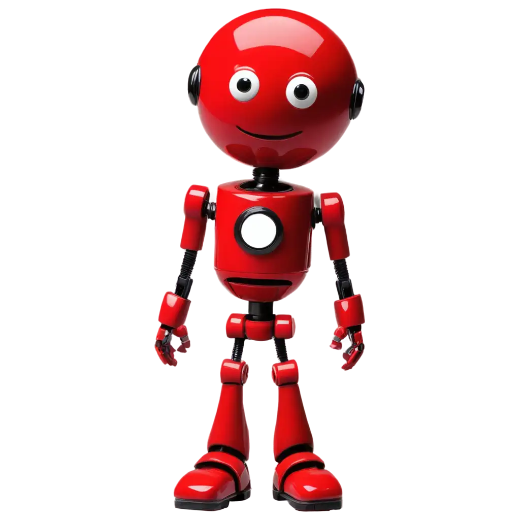 red caricature robot