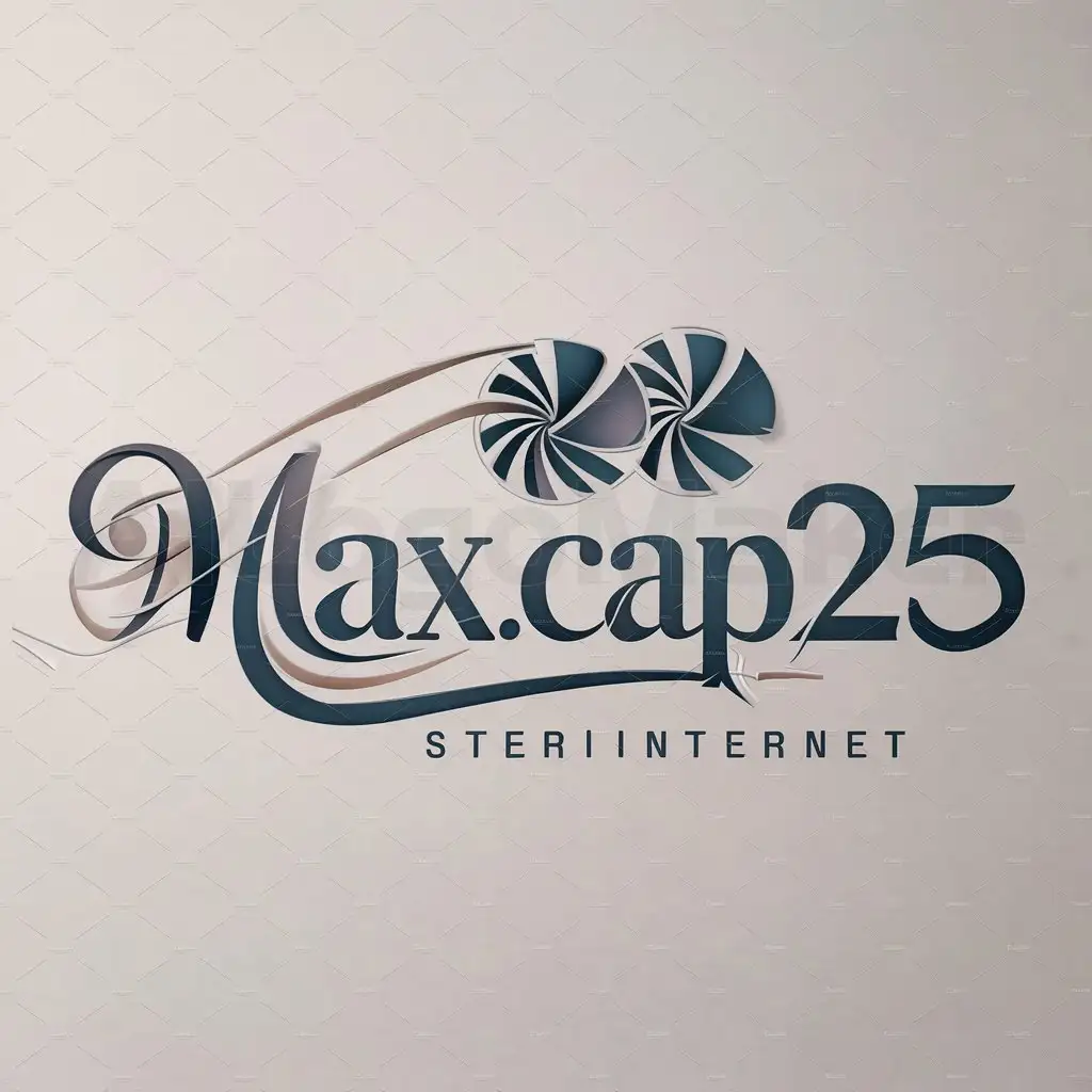 a logo design,with the text "max.cap25", main symbol:using fansy fonts
,Moderate,be used in Internet industry,clear background