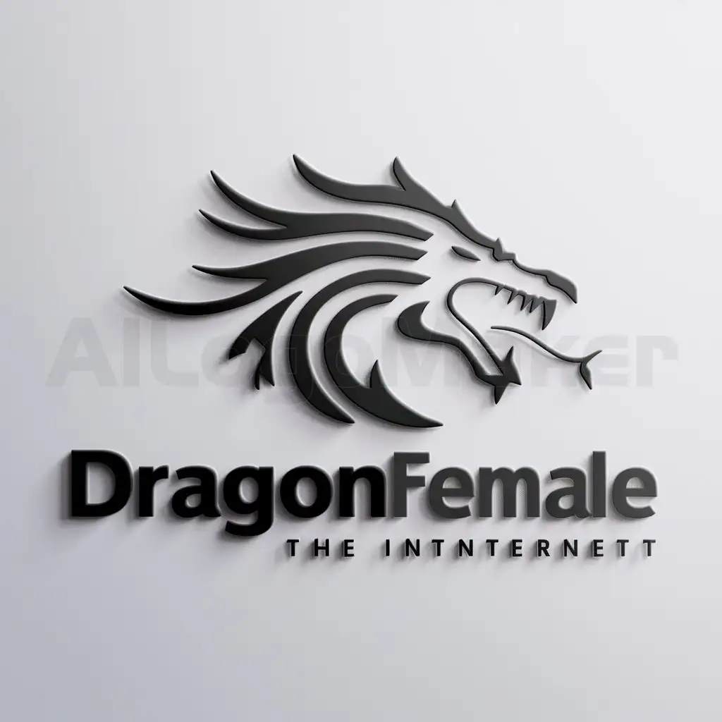 a logo design,with the text "DragonFemale", main symbol:Lóng,complex,be used in Internet industry,clear background