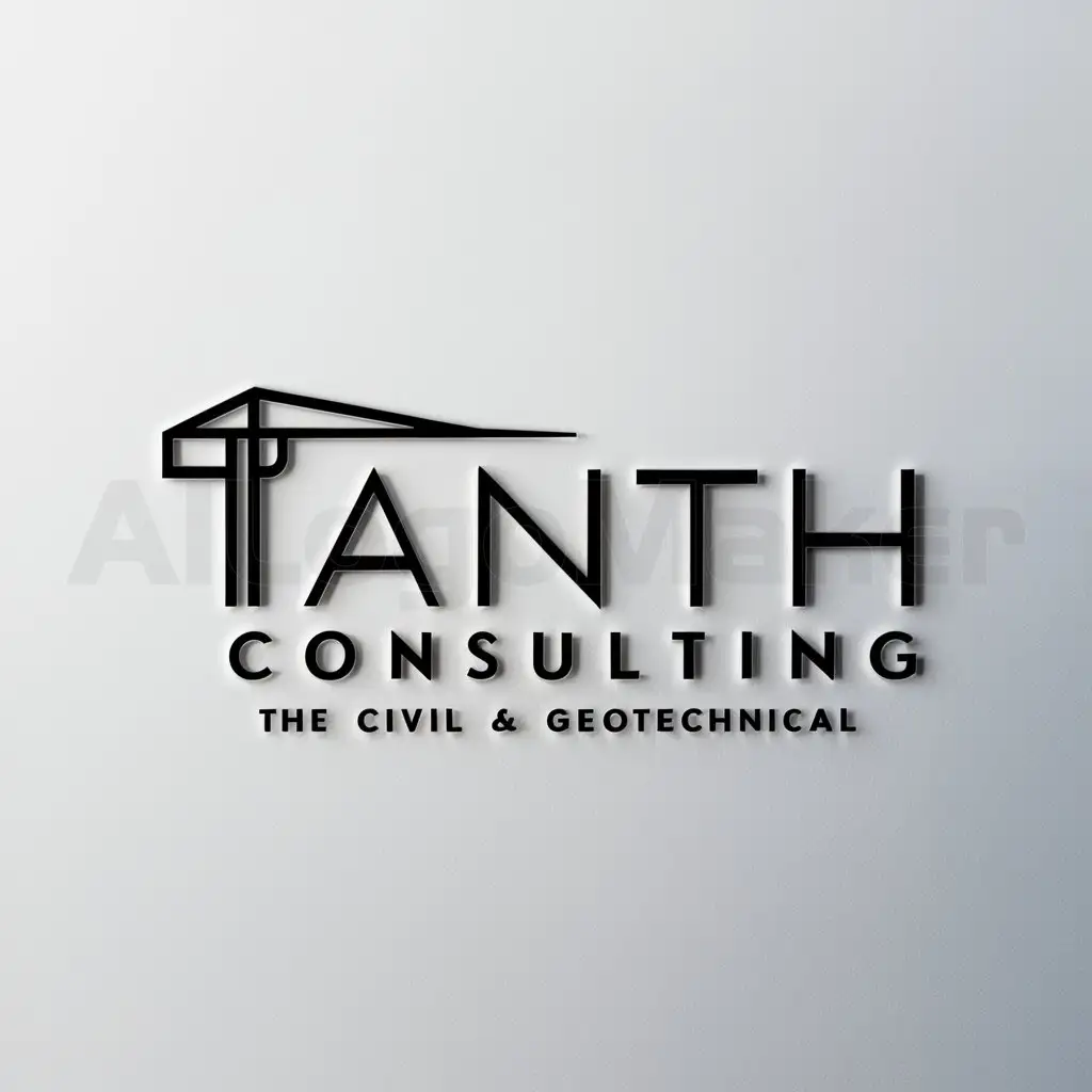 a logo design,with the text "TANTH CONSULTING", main symbol:construction,Minimalistic,be used in Civil and Geotechnical industry,clear background