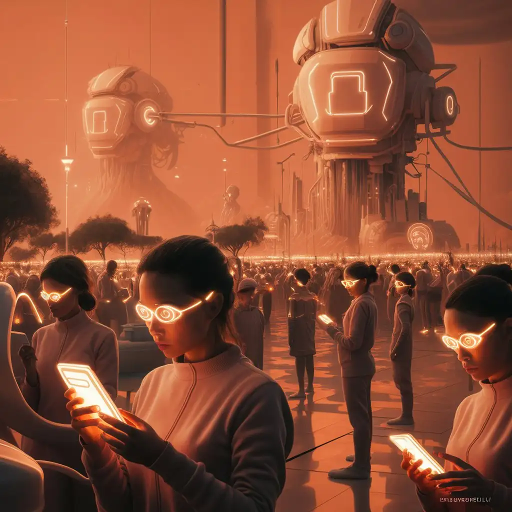 Futuristic-Society-Embracing-AI-Technology-in-Vibrant-Orange-Tones