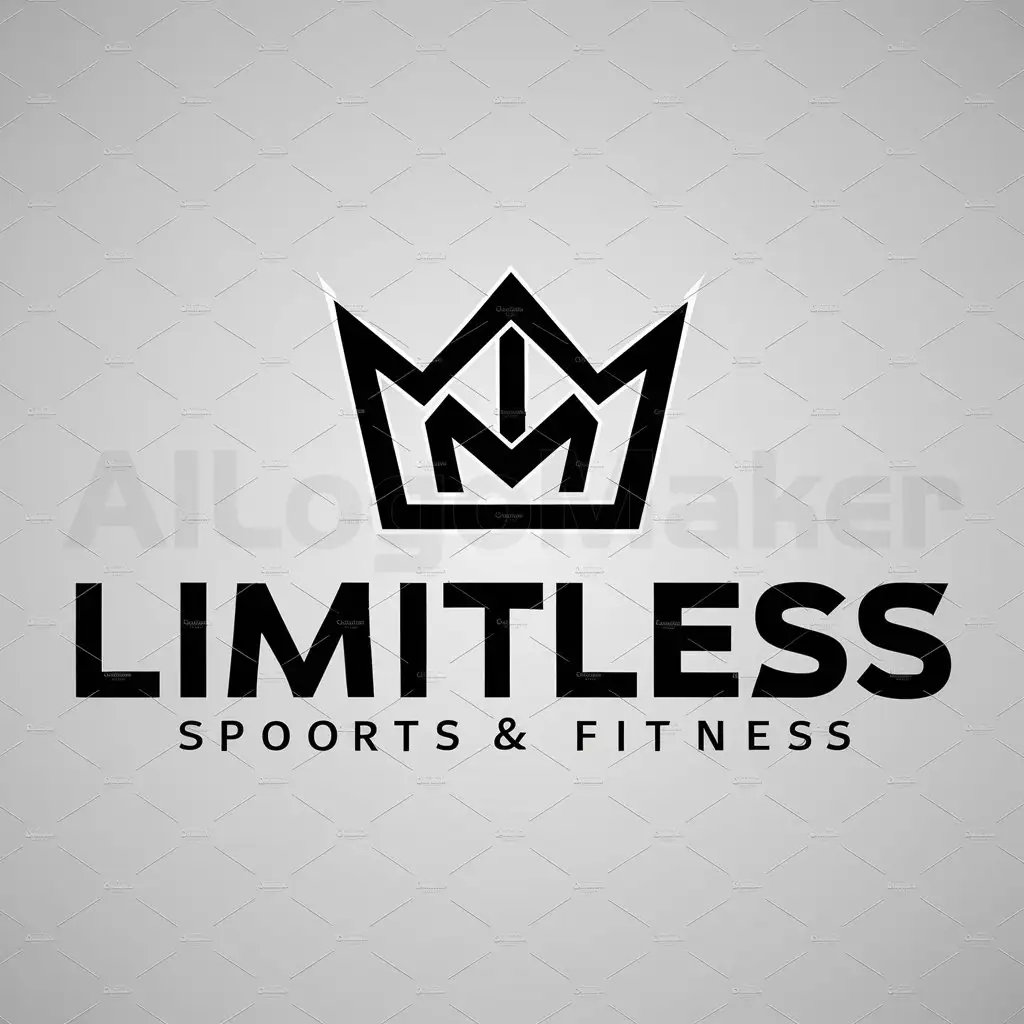 a logo design,with the text "Limitless", main symbol:form the letters L, M, and L to create a crown,complex,be used in Sports Fitness industry,clear background