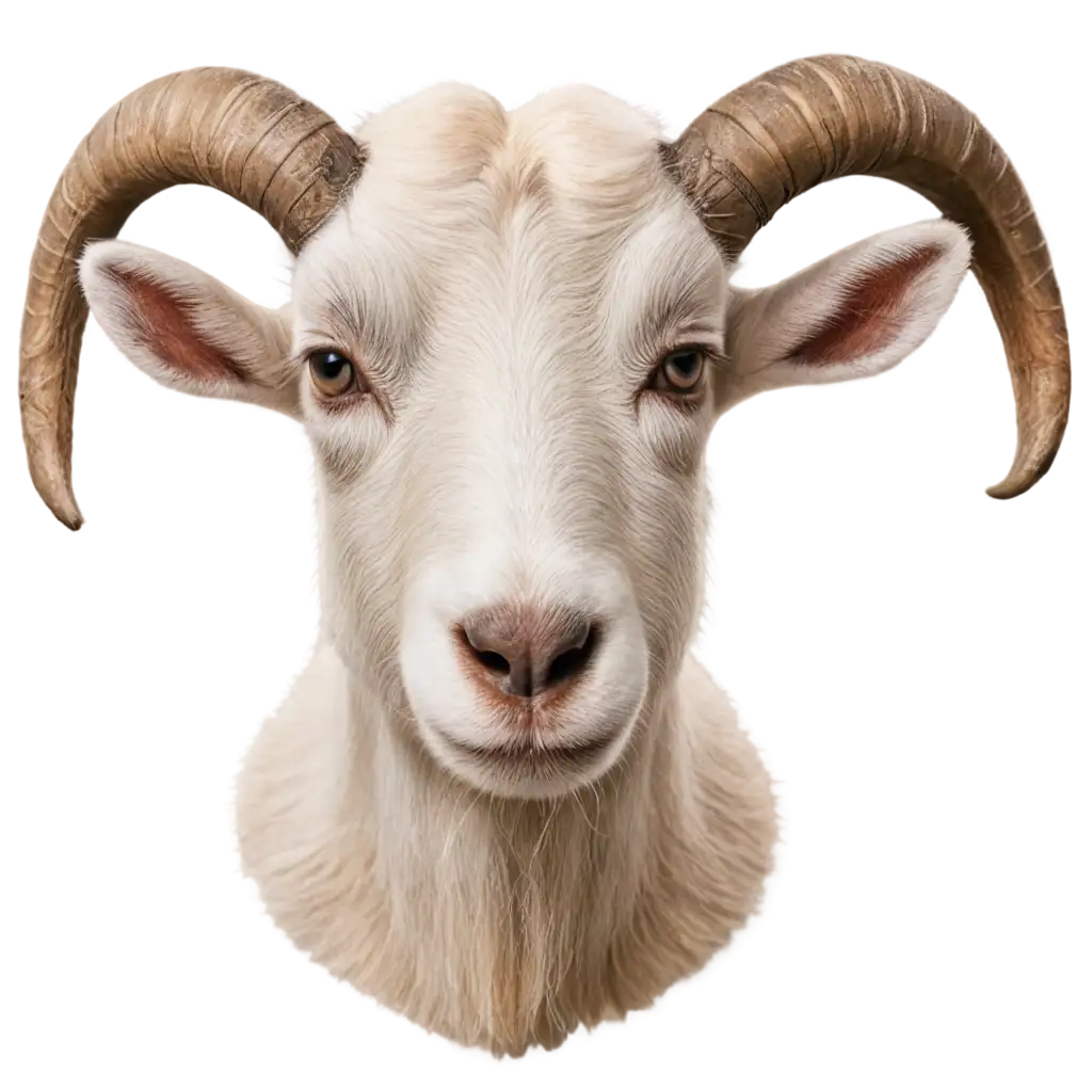 farm goat head facing forward