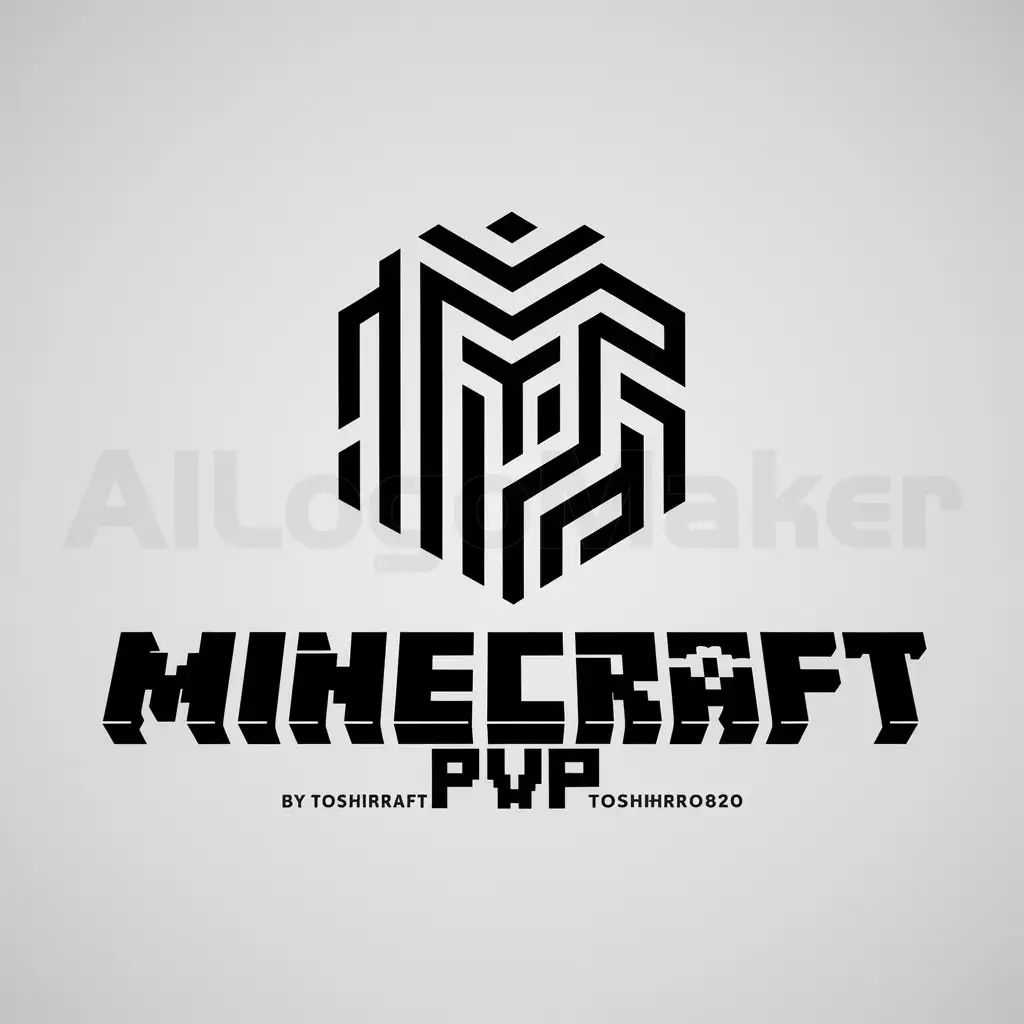 a logo design,with the text "Minecraft               PvP", main symbol:Toshihiro820,complex,be used in Internet industry,clear background
