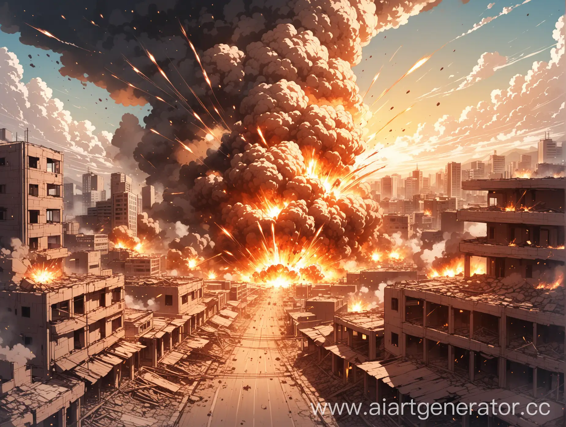 Chaotic-Cityscape-Explosions-and-Earthquakes