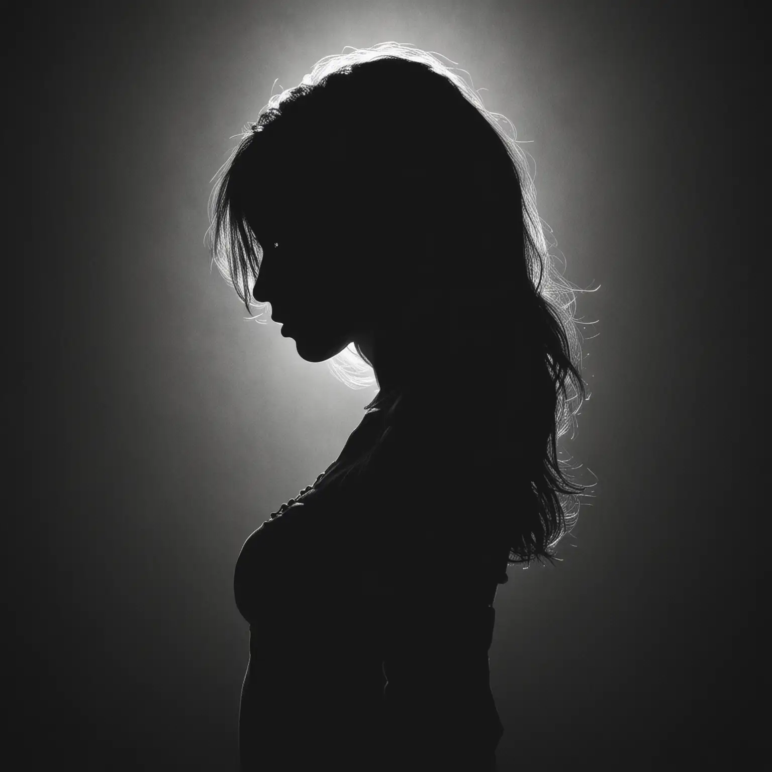 a girl's silhouette, beautiful, real