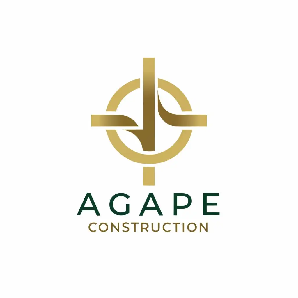 a logo design,with the text "Agape Construction", main symbol:Cross,Moderate,be used in Construction industry,clear background